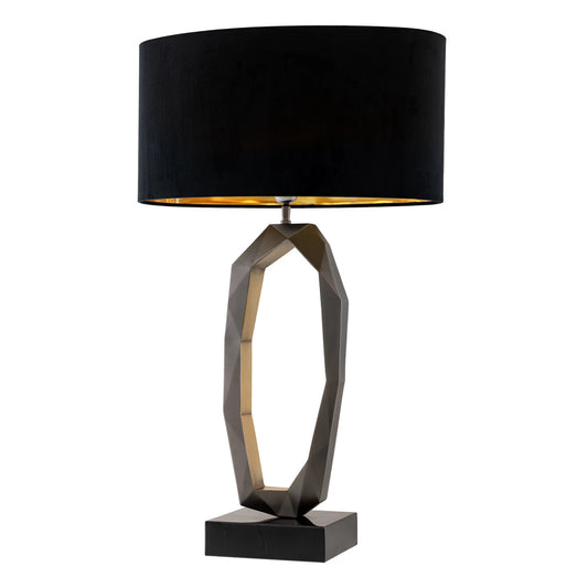 Veioza din Metal/Marmura Stofa si Negru/Alama Negru H86.5xL50cm Santos Eichholtz