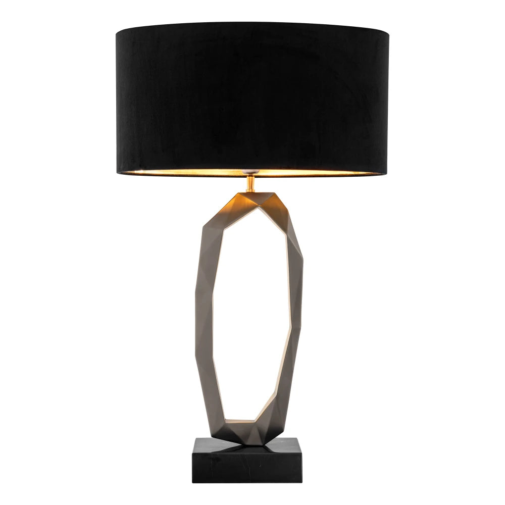 Veioza din Metal/Marmura Stofa si Negru/Alama Negru H86.5xL50cm Santos Eichholtz