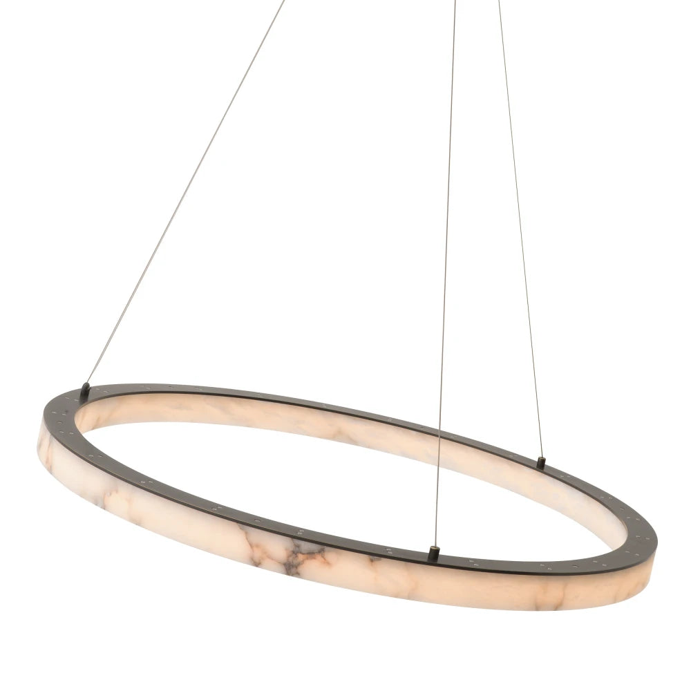 Candelabru din Metal Bronz si Alabastru Alb H200xD100cm Sankt Gallen L Eichholtz