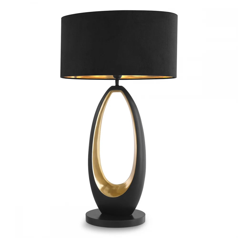 Veioza din Metal Negru/Auriu si Stofa Negru H86.5xL50.5cm Volo Eichholtz
