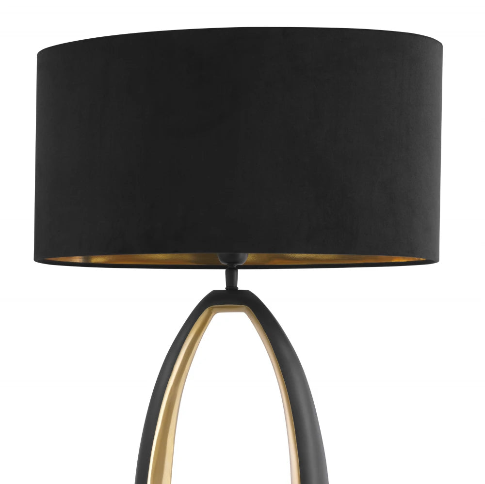 Veioza din Metal Negru/Auriu si Stofa Negru H86.5xL50.5cm Volo Eichholtz