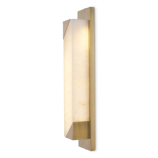 Aplica de perete din Metal Alama si Alabastru Alb H60xL12cm Scilla Eichholtz