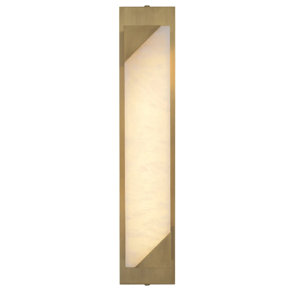 Aplica de perete din Metal Alama si Alabastru Alb H60xL12cm Scilla Eichholtz