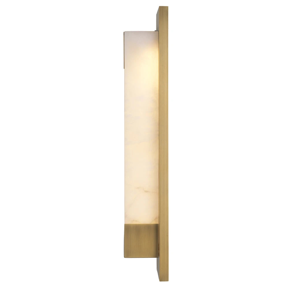 Aplica de perete din Metal Alama si Alabastru Alb H60xL12cm Scilla Eichholtz