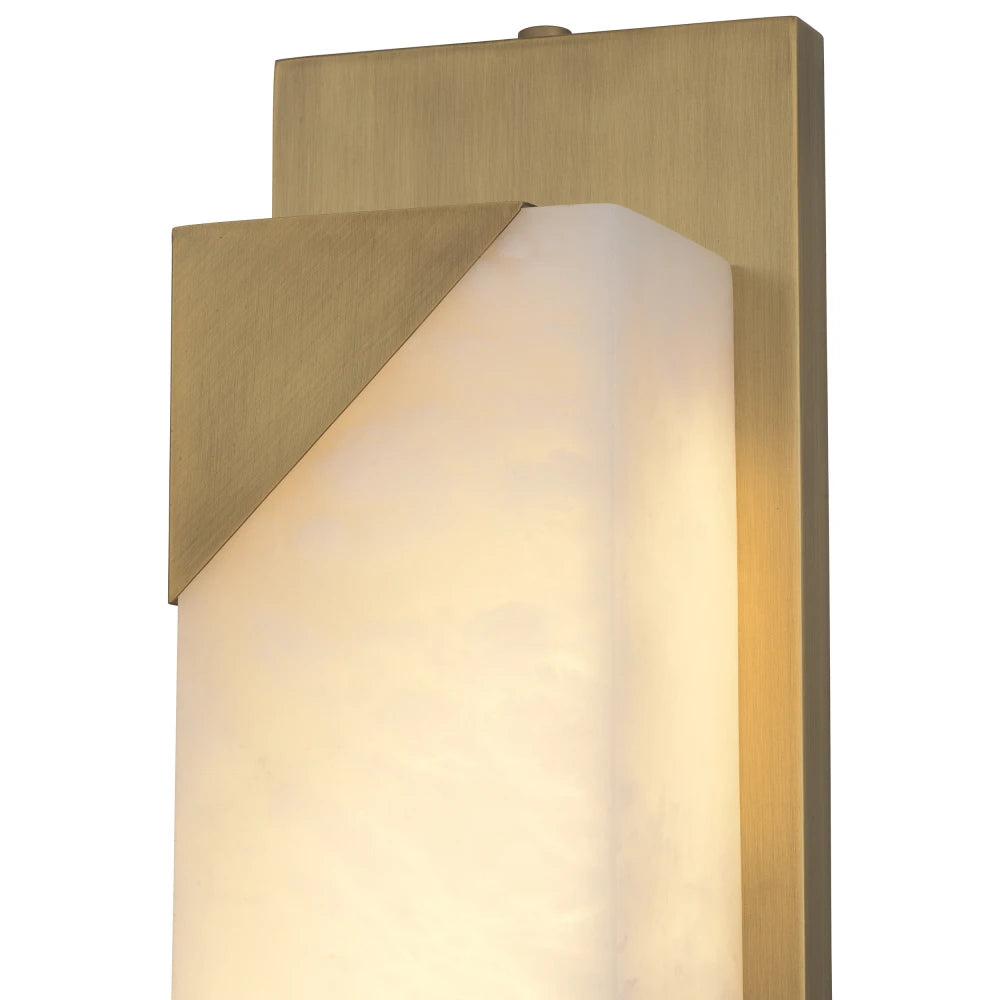 Aplica de perete din Metal Alama si Alabastru Alb H60xL12cm Scilla Eichholtz