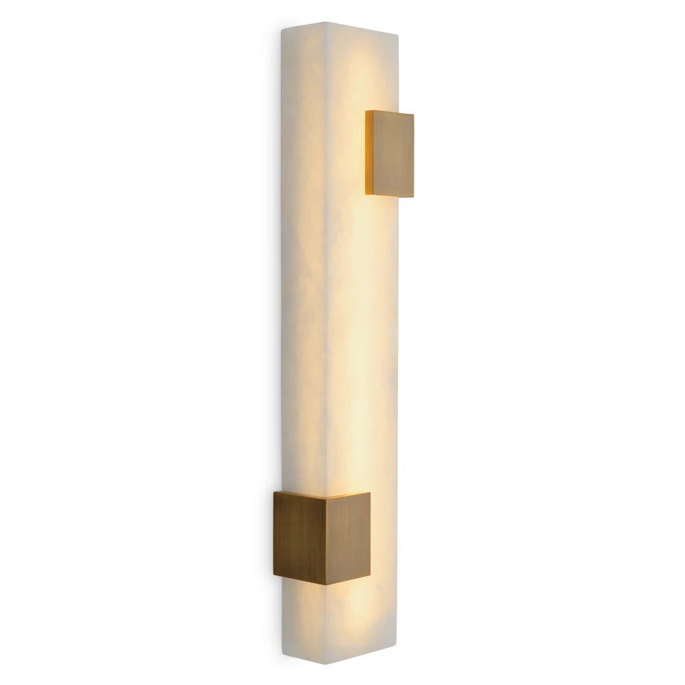 Aplica de perete din Metal Alama si Alabastru Alb H60.5xL15cm Furore Eichholtz