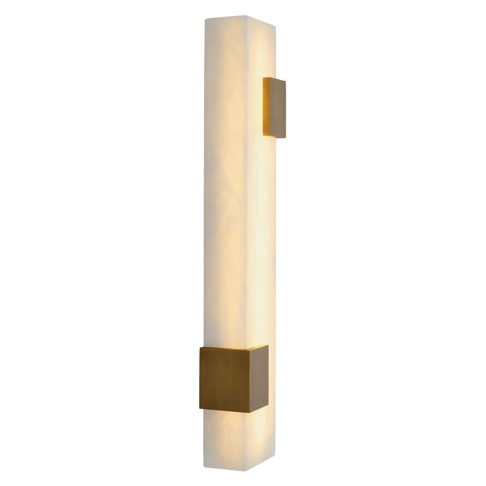 Aplica de perete din Metal Alama si Alabastru Alb H60.5xL15cm Furore Eichholtz