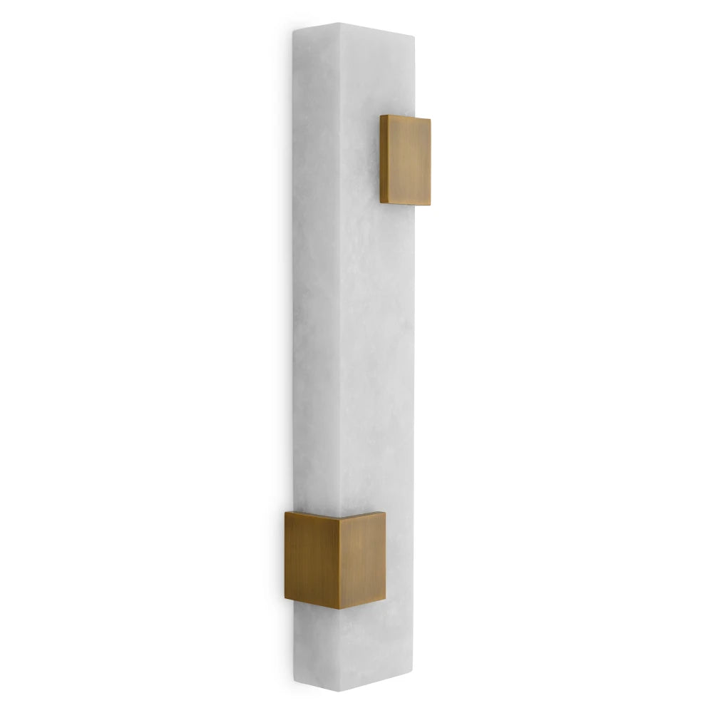 Aplica de perete din Metal Alama si Alabastru Alb H60.5xL15cm Furore Eichholtz