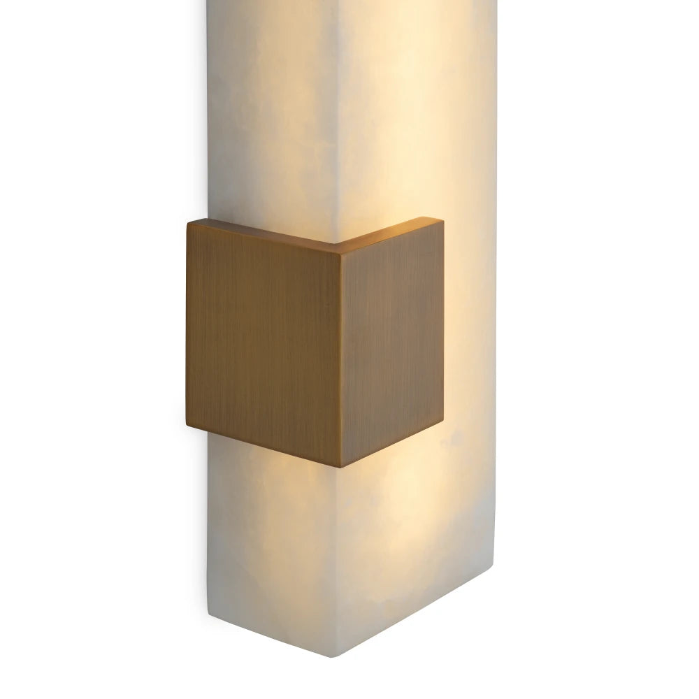Aplica de perete din Metal Alama si Alabastru Alb H60.5xL15cm Furore Eichholtz