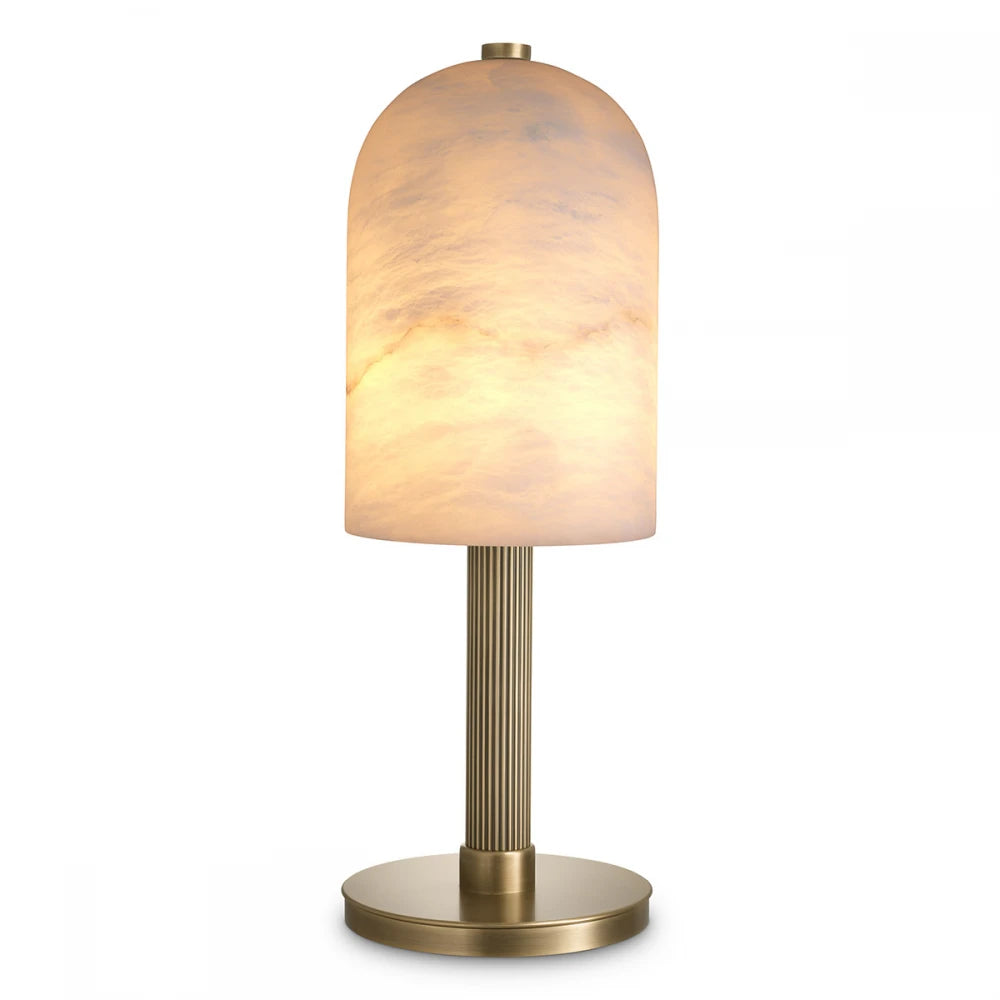 Veioza din Metal Alama si Alabastru Alb H61.5xD22cm Kayla Eichholtz