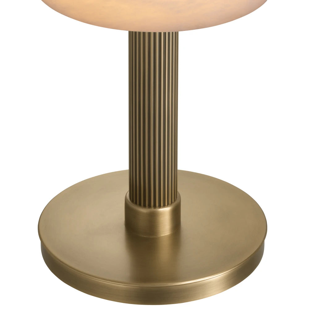 Veioza din Metal Alama si Alabastru Alb H61.5xD22cm Kayla Eichholtz