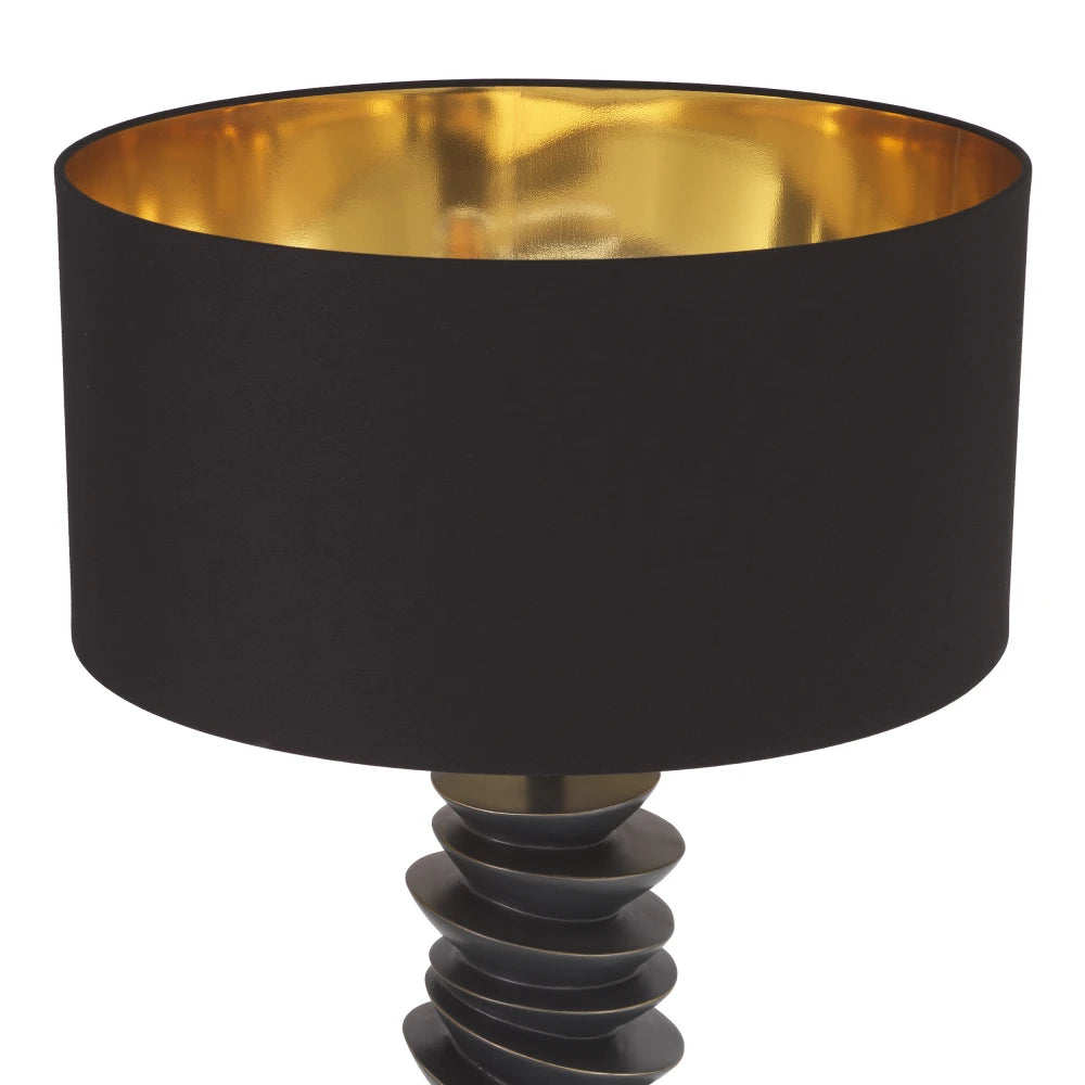 Veioza din Metal/Granit Bronz/Negru si Stofa Negru H80.5xL44cm Lorieux Eichholtz