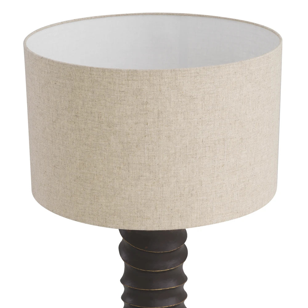 Veioza din Metal Bronz si Stofa Crem H84xL50cm Gilardon Eichholtz