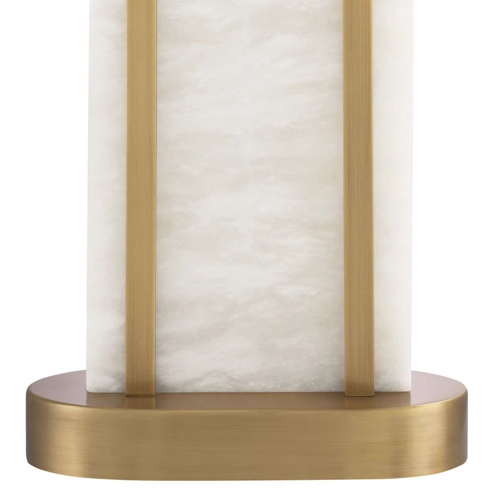 Veioza din Metal/Alabastru Alama/Alb si Stofa Alb H67xL46cm Palladio Eichholtz