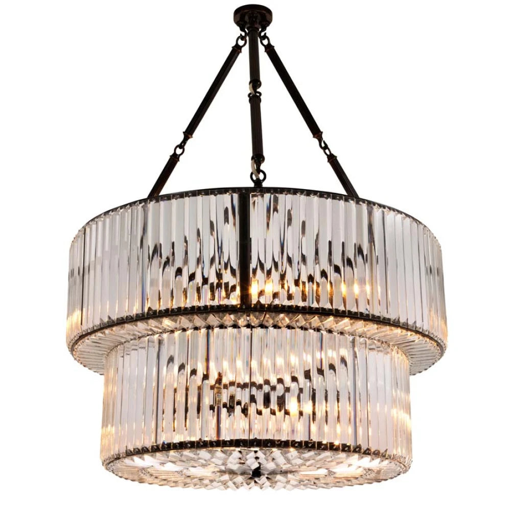 Candelabru din Metal Bronz si Sticla Transparent H105xD69.5cm Infinity Double Eichholtz