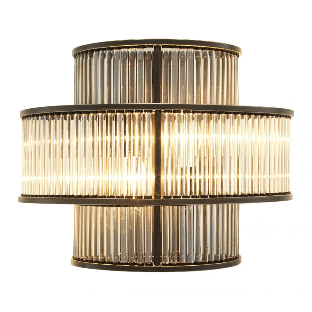 Aplica de perete din Metal Bronz si Sticla Transparent H28xL35cm Mancini Eichholtz
