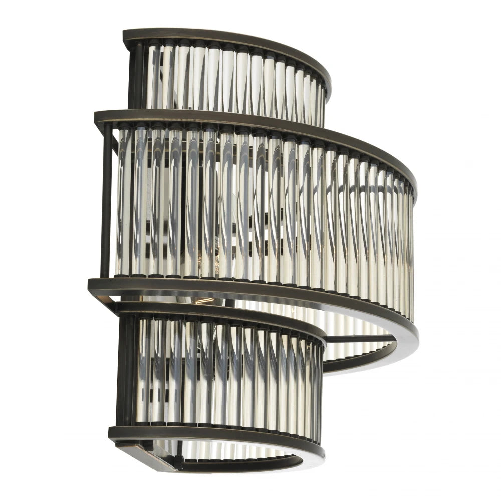 Aplica de perete din Metal Bronz si Sticla Transparent H28xL35cm Mancini Eichholtz