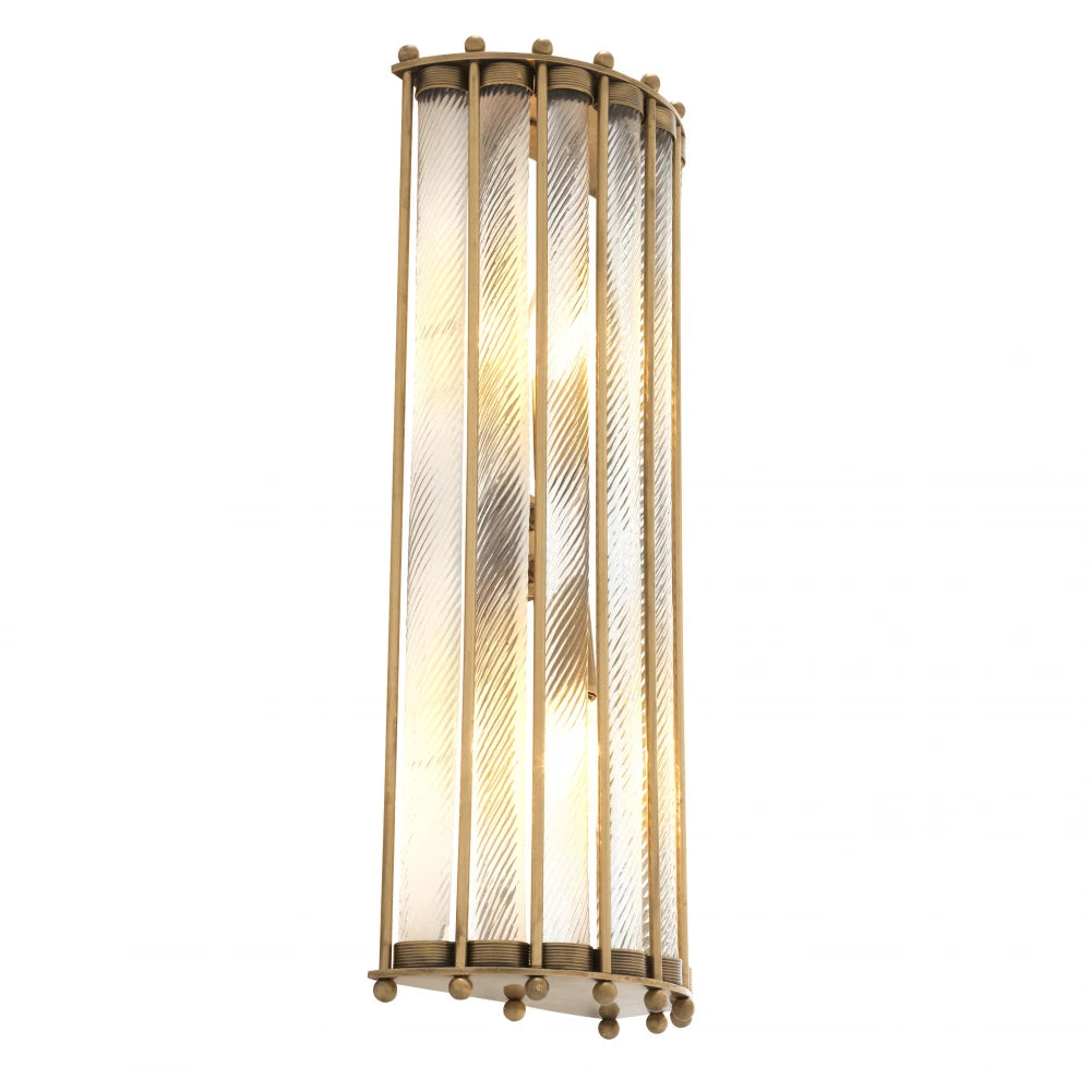 Aplica de perete din Metal Alama si Sticla Transparent H54xL22cm Tiziano L Eichholtz