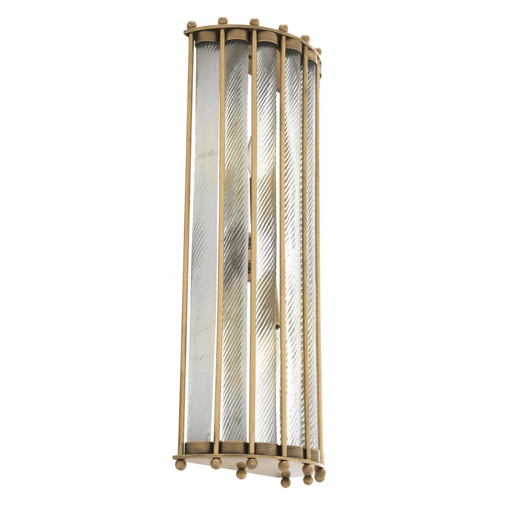 Aplica de perete din Metal Alama si Sticla Transparent H54xL22cm Tiziano L Eichholtz