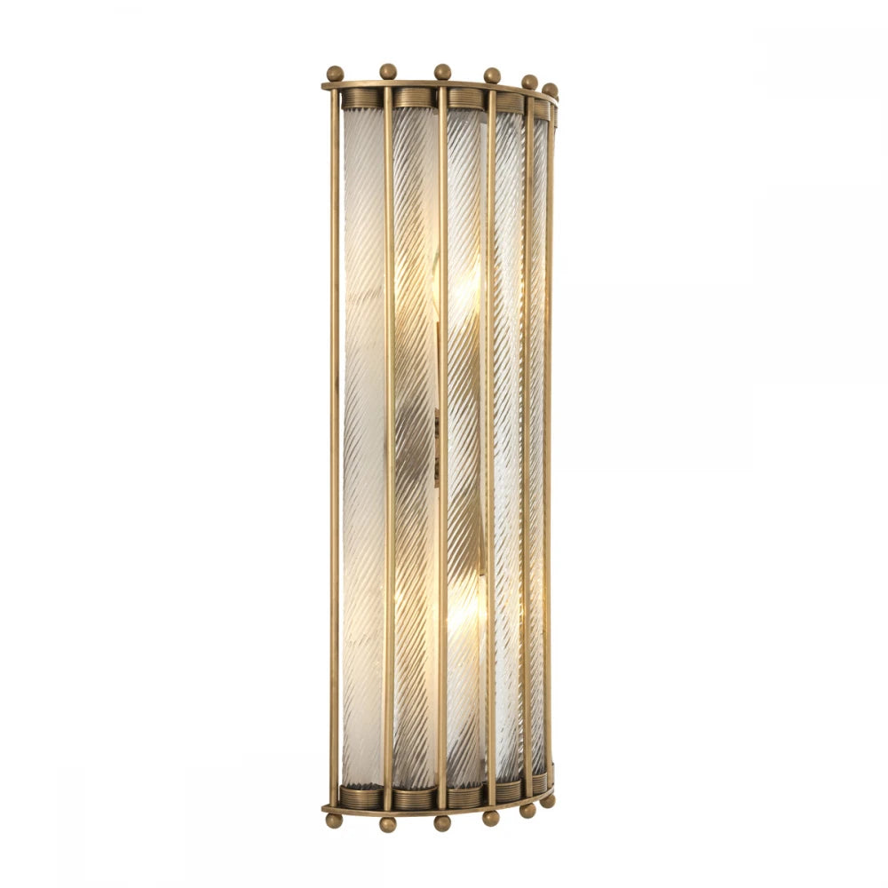 Aplica de perete din Metal Alama si Sticla Transparent H54xL22cm Tiziano L Eichholtz
