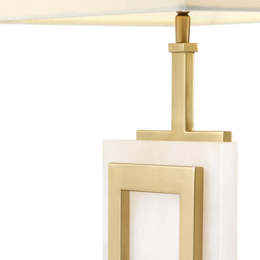 Veioza din Metal/Alabastru Alama/Alb si Stofa Alb H77.5xL41cm Murray Eichholtz