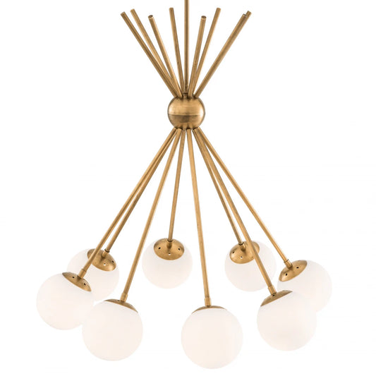 Candelabru din Metal Alama si Sticla Alb H84xD85cm Luxor Eichholtz