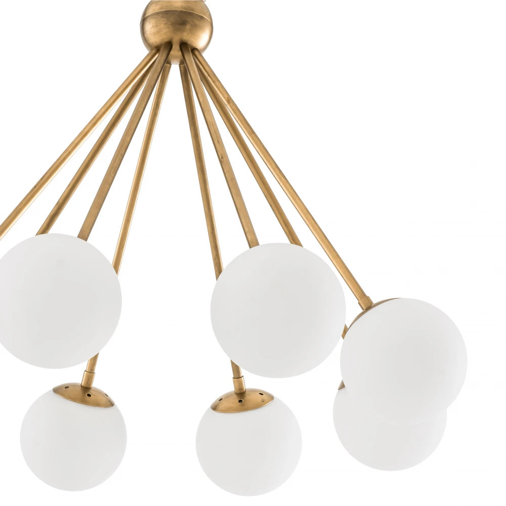 Candelabru din Metal Alama si Sticla Alb H84xD85cm Luxor Eichholtz