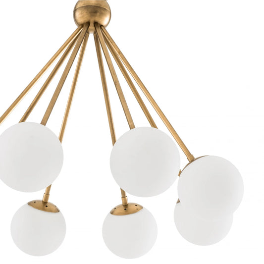 Candelabru din Metal Alama si Sticla Alb H84xD85cm Luxor Eichholtz