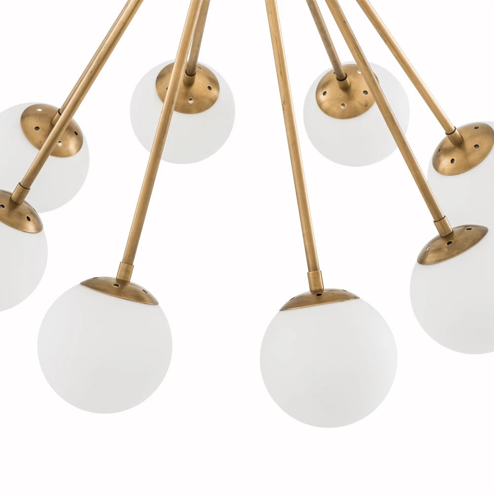 Candelabru din Metal Alama si Sticla Alb H84xD85cm Luxor Eichholtz