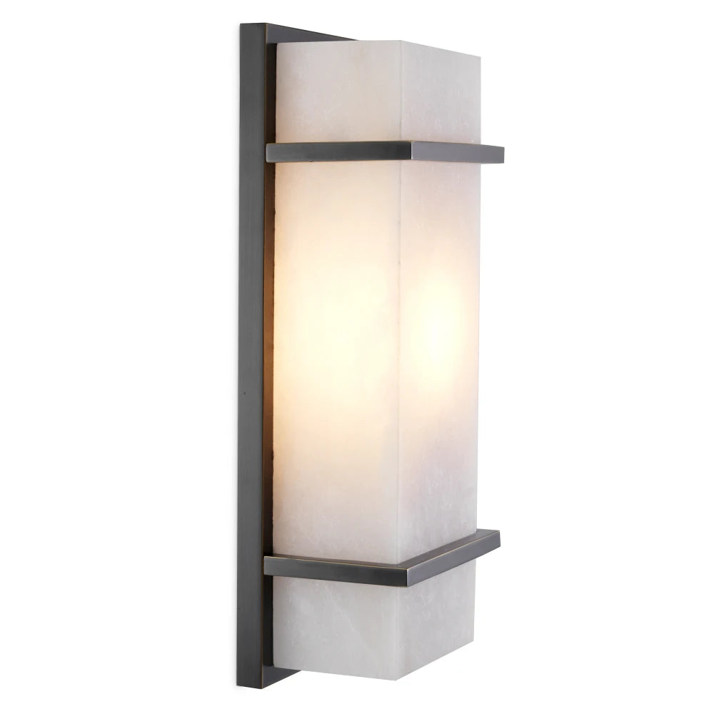Aplica de perete din Metal Bronz si Alabastru Alb H34xL13cm Spike S Eichholtz