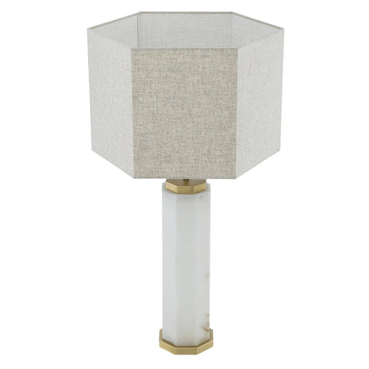 Veioza din Metal/Alabastru Alama si Stofa Bej H84.5xL46cm Newman Eichholtz