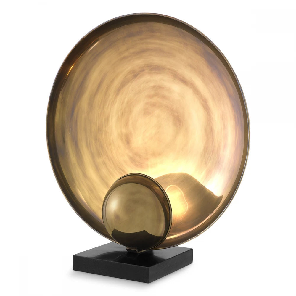 Veioza din Metal/Granit Alama/Negru si Metal Alama H50.5xL46cm Odessa Eichholtz