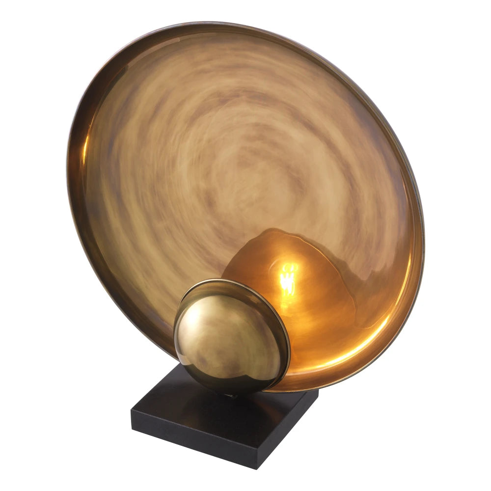 Veioza din Metal/Granit Alama/Negru si Metal Alama H50.5xL46cm Odessa Eichholtz