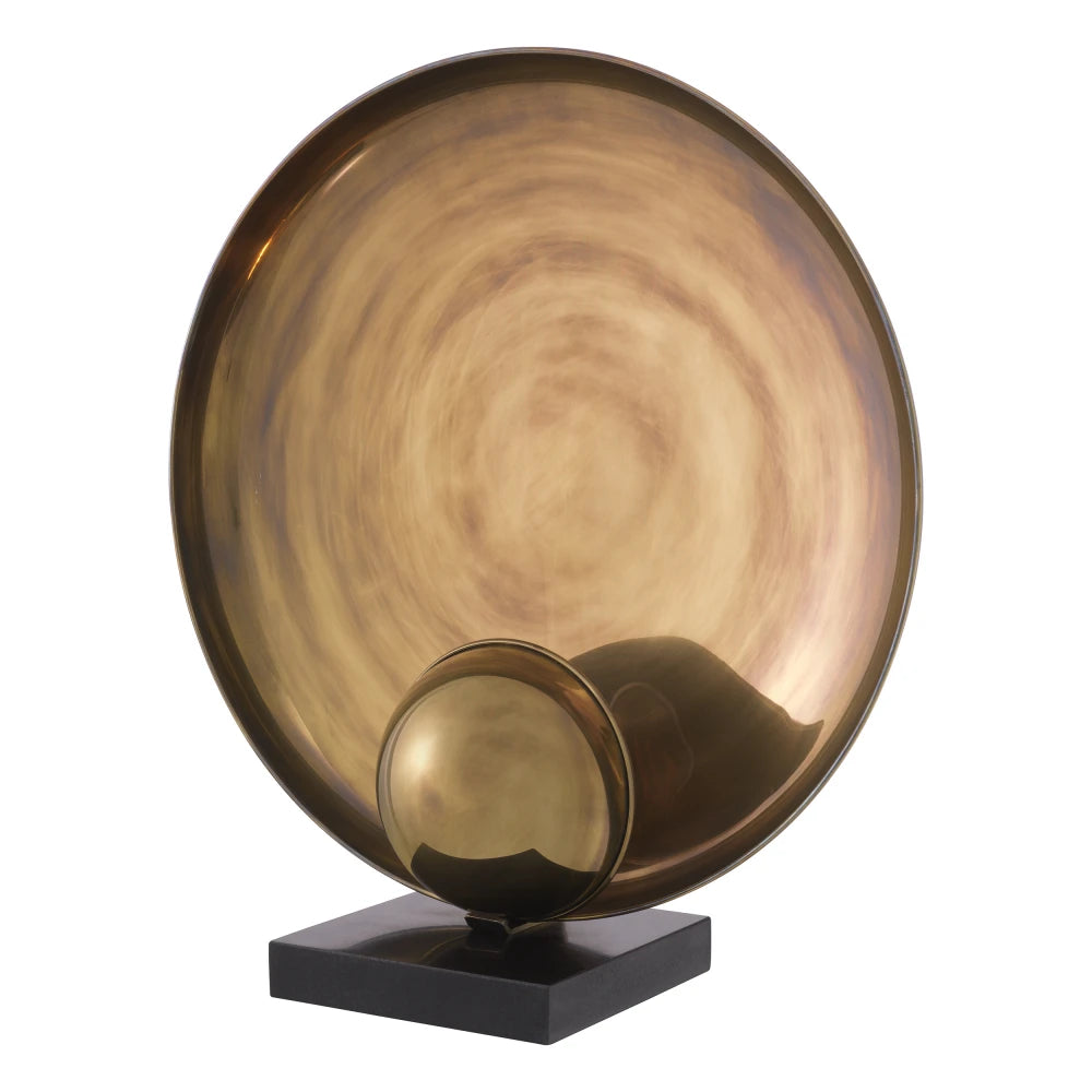 Veioza din Metal/Granit Alama/Negru si Metal Alama H50.5xL46cm Odessa Eichholtz