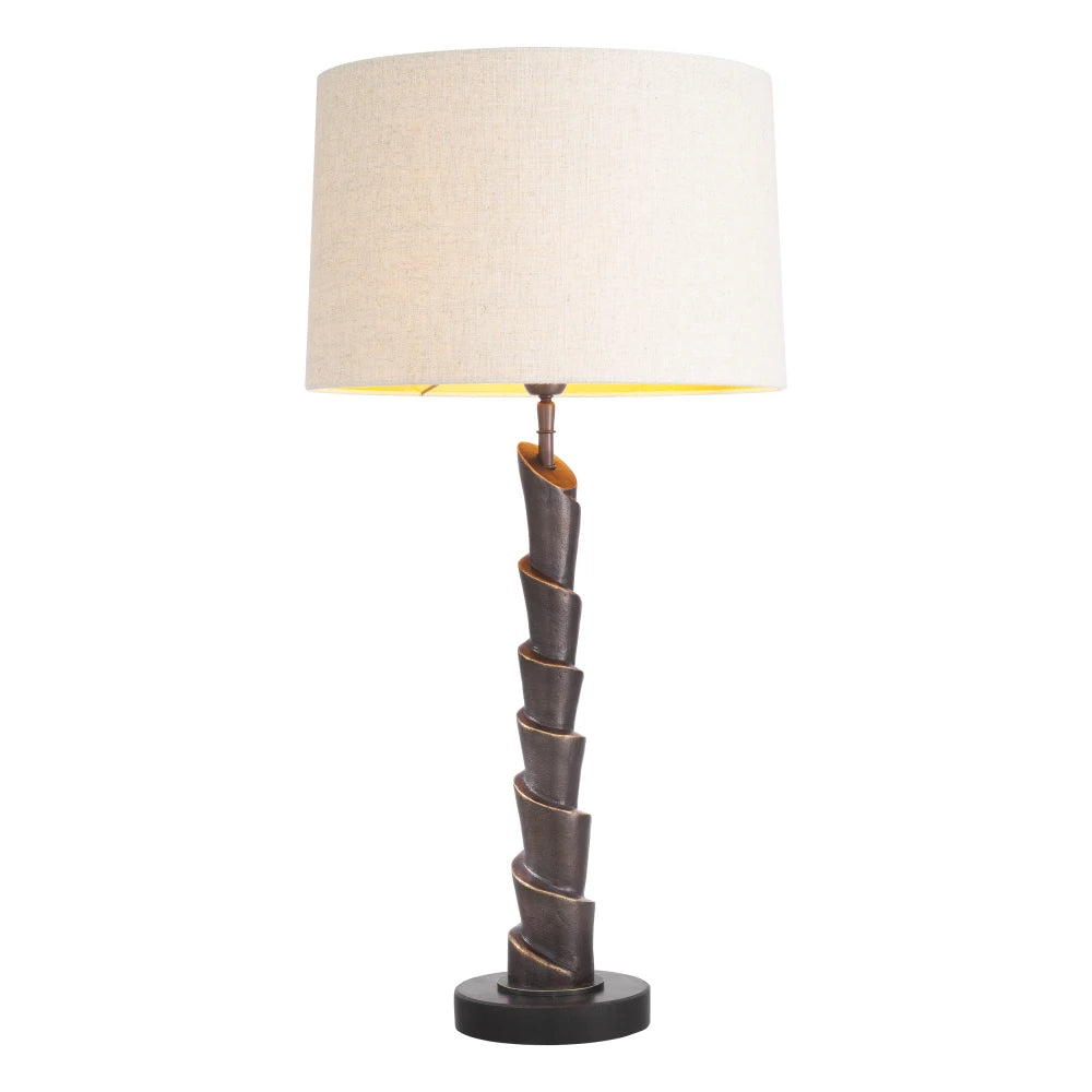 Veioza din Metal Bronz si Stofa Crem H80xL40cm Riverbank Eichholtz