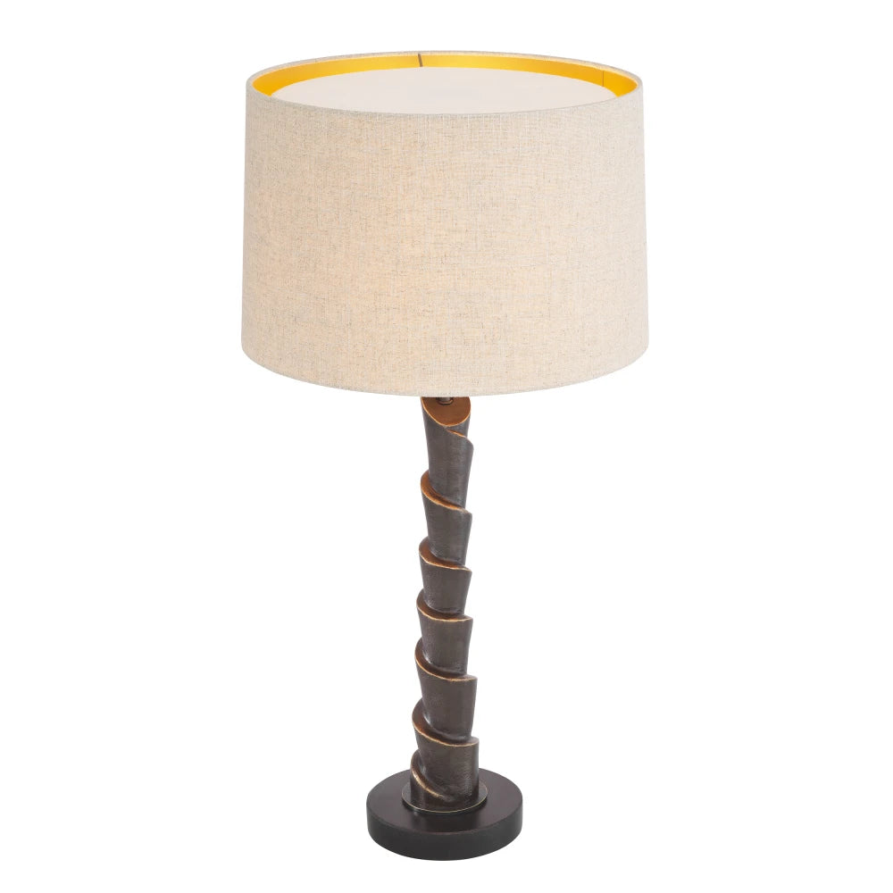 Veioza din Metal Bronz si Stofa Crem H80xL40cm Riverbank Eichholtz