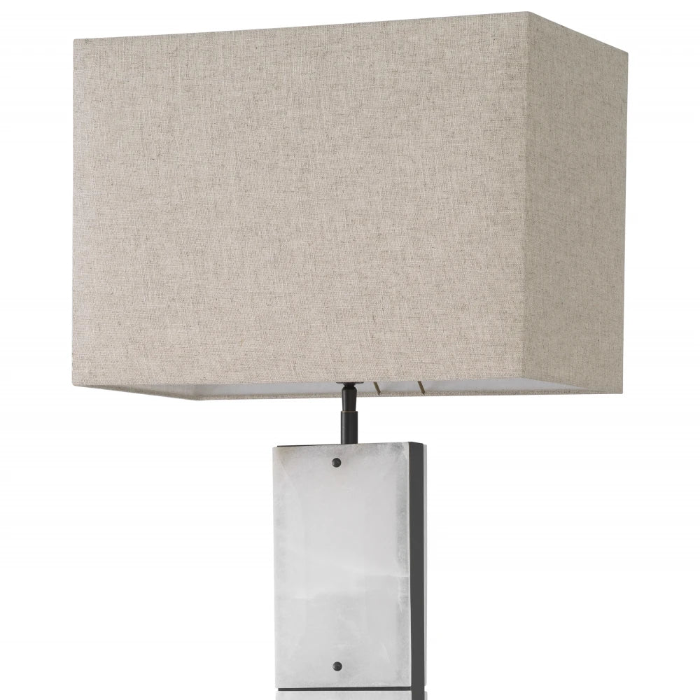 Lampa de podea din Metal/Alabastru Bronz/Alb si Stofa Crem H173xL51cm Ortiz Eichholtz