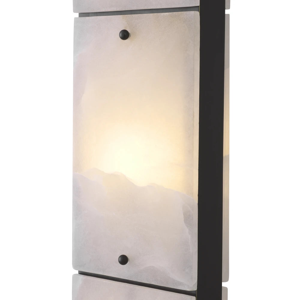Veioza din Metal/Alabastru Bronz/Alb si Stofa Crem H95xL50cm Ortiz Eichholtz