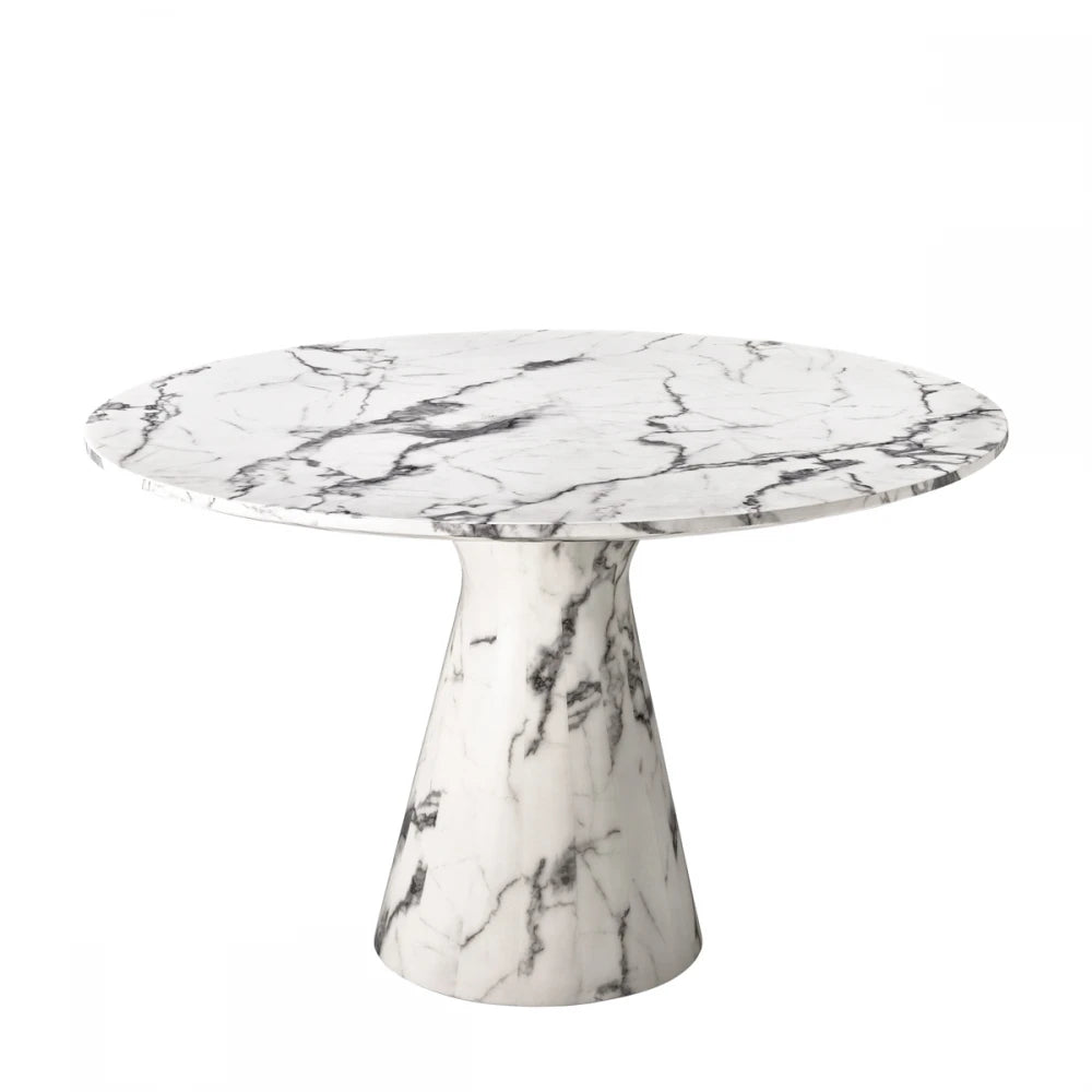 Masa din Marmura artificiala Alb D119.5xH75cm Turner Eichholtz