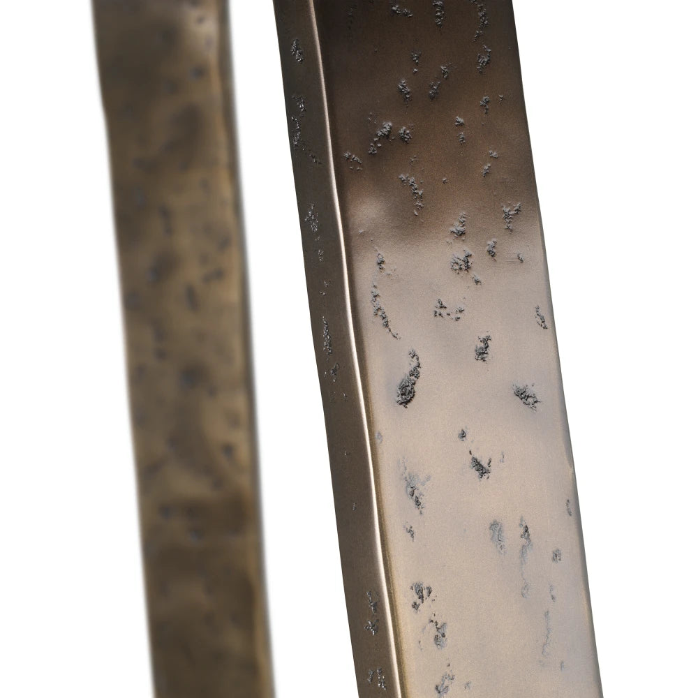 Masa din Furnir de stejar Maro si Metal Bronz D152xH75.5cm Cambronne Eichholtz