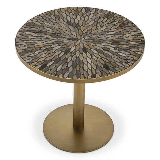 Masa din Ceramica Maro si Metal Alama D79.5xH75.5cm Declan Eichholtz