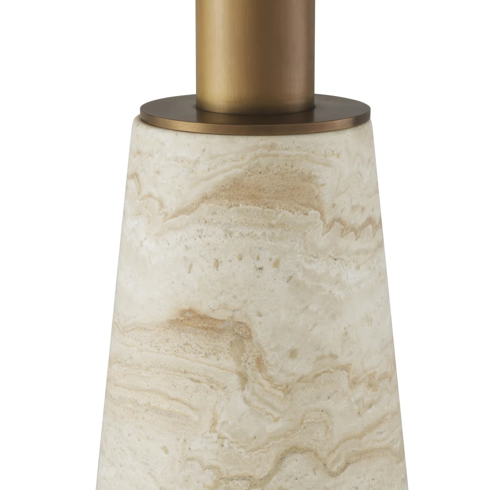 Masa din Travertin Bej si Metal Alama D131.5xH76cm Genova Eichholtz