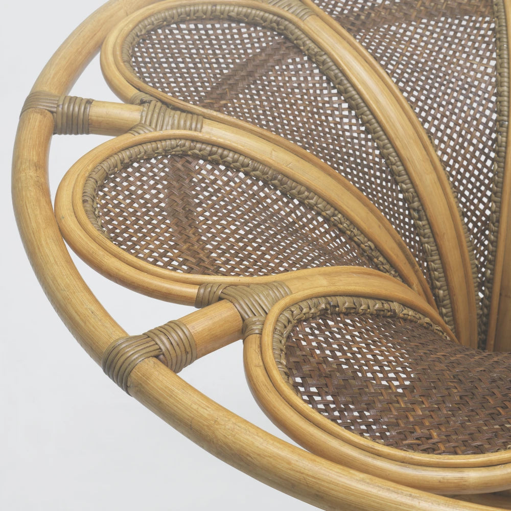 Masa din Sticla Transparent si Rattan Maro D130xH76cm Colony Eichholtz