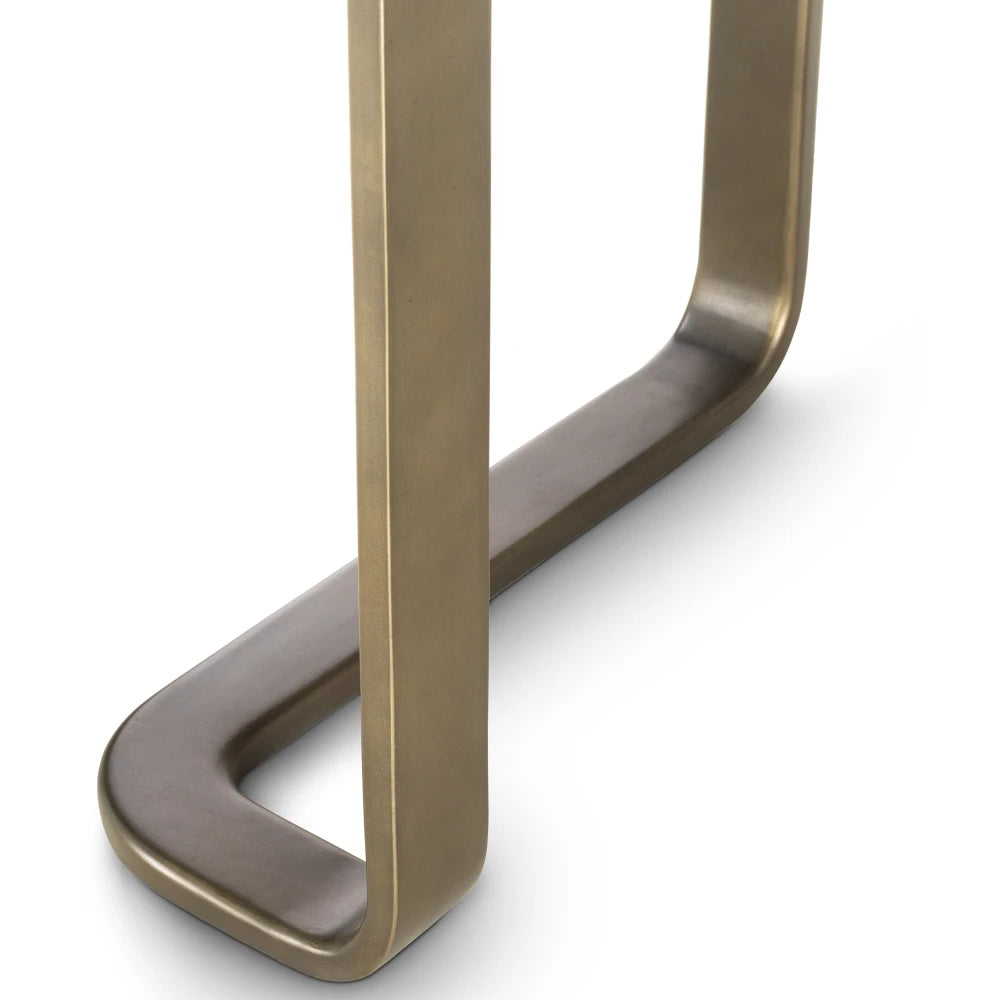 Masa din Furnir de nuc Maro si Metal Bronz L240xH75cm Rucello Eichholtz