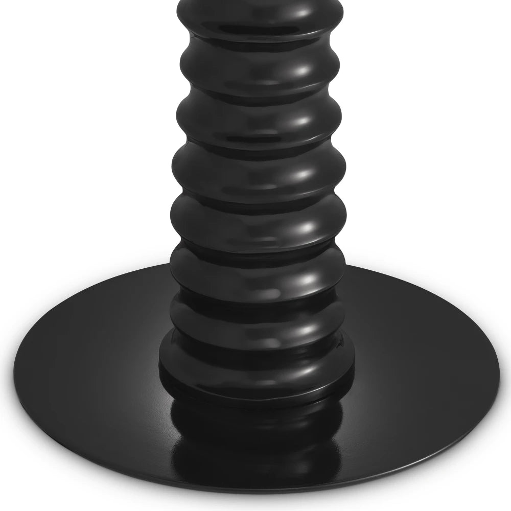 Masa din Marmura Alb si Metal Negru D80xH77cm Verano Eichholtz