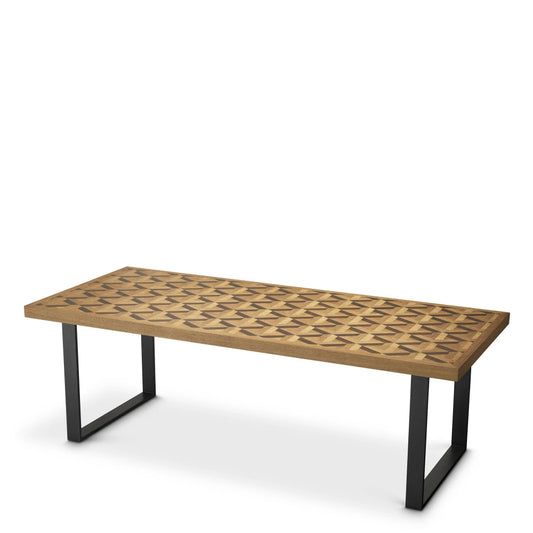 Masa din Furnir de stejar Maro si Metal Bronz L230xH76cm Rubicon S Eichholtz