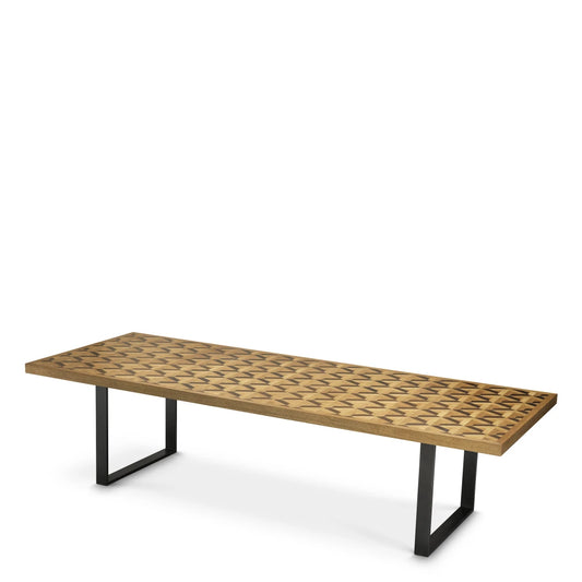 Masa din Furnir de stejar Maro si Metal Bronz L300xH76cm Rubicon L Eichholtz