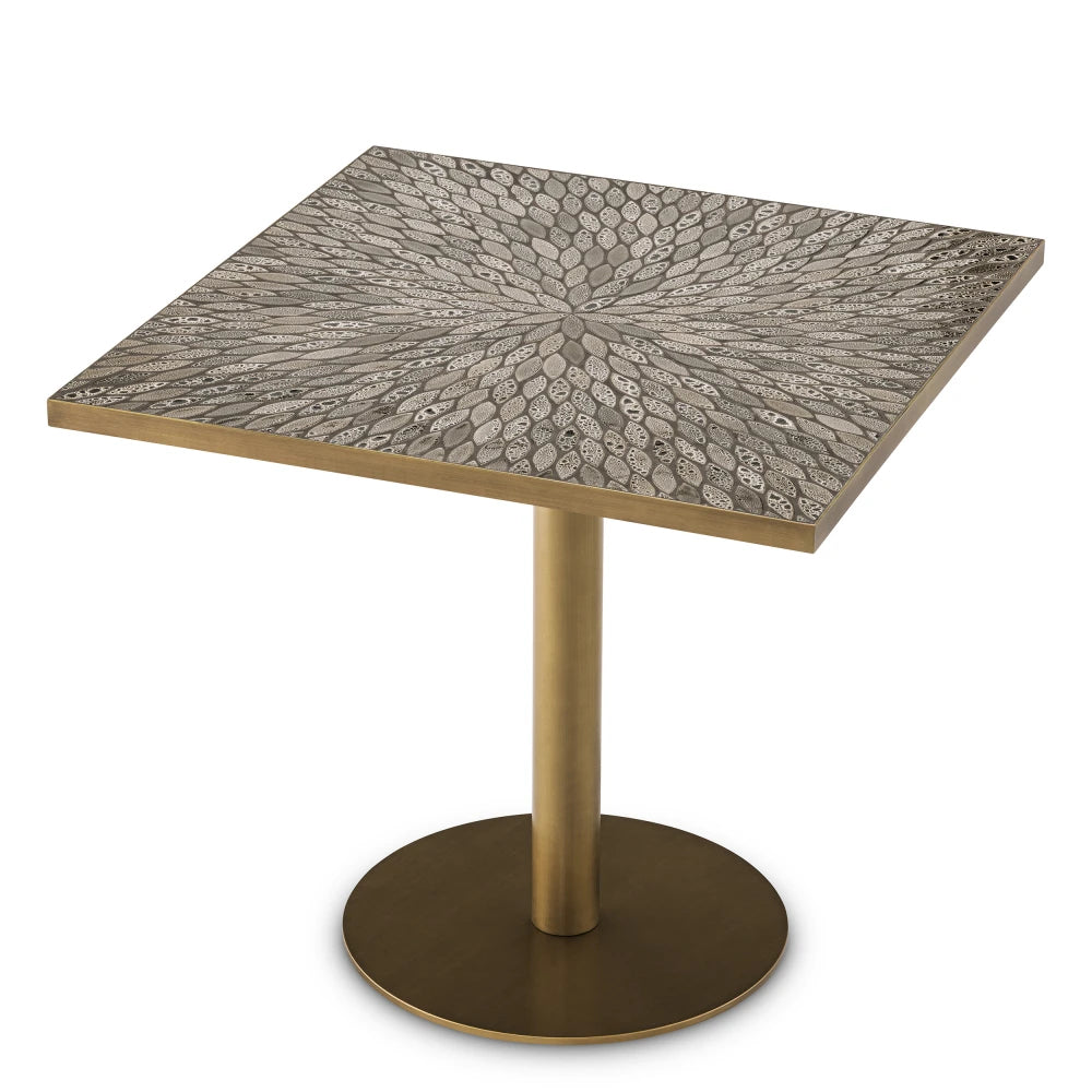 Masa din Ceramica Maro si Metal Alama L80xH76cm Declan  Eichholtz