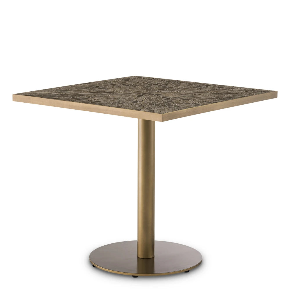 Masa din Ceramica Maro si Metal Alama L80xH76cm Declan  Eichholtz