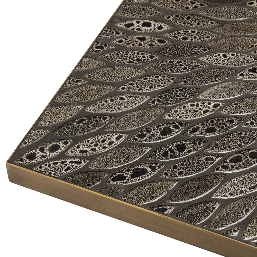 Masa din Ceramica Maro si Metal Alama L80xH76cm Declan  Eichholtz